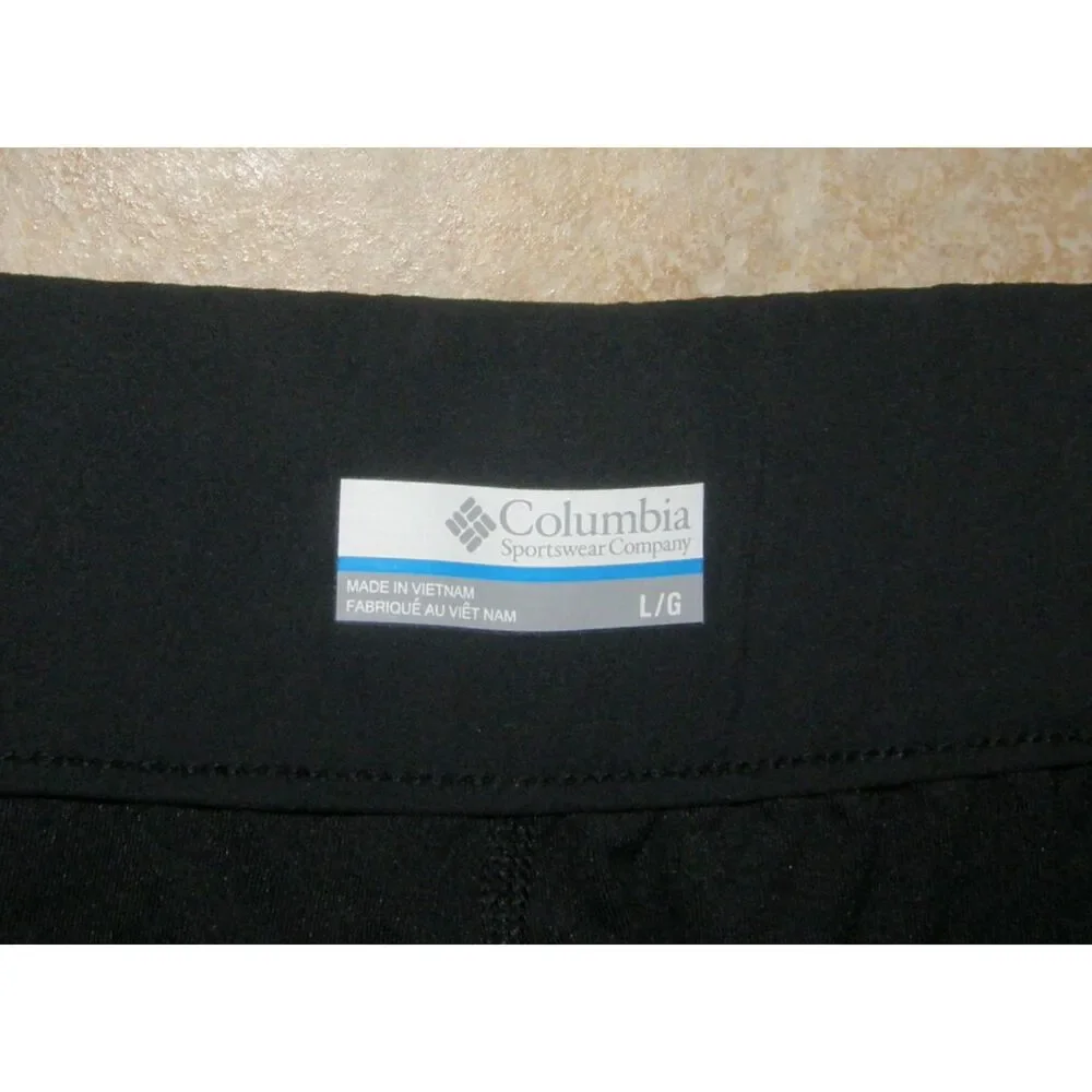 Solid Black Sz Large Athletic Omni-Shield Pull On Stretchy Ruched Skort COLUMBIA